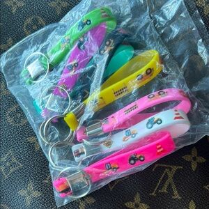 Colorful Keychain Set of 8 with Construction Theme